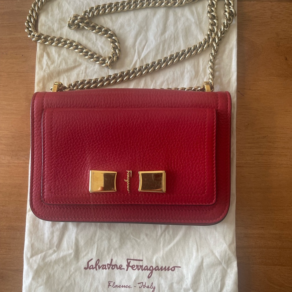Ferragamo red crossbody bag
